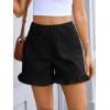 imageCicy Bell Womens Summer Ruffle Shorts High Waisted Straight Leg Cotton Short Pants Casual Dressy Comfy Pull On Shorts BottomBlack