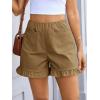 imageCicy Bell Womens Summer Ruffle Shorts High Waisted Straight Leg Cotton Short Pants Casual Dressy Comfy Pull On Shorts BottomDark Khaki