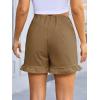 imageCicy Bell Womens Summer Ruffle Shorts High Waisted Straight Leg Cotton Short Pants Casual Dressy Comfy Pull On Shorts BottomDark Khaki