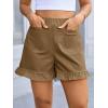 imageCicy Bell Womens Summer Ruffle Shorts High Waisted Straight Leg Cotton Short Pants Casual Dressy Comfy Pull On Shorts BottomDark Khaki