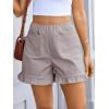 imageCicy Bell Womens Summer Ruffle Shorts High Waisted Straight Leg Cotton Short Pants Casual Dressy Comfy Pull On Shorts BottomGrey