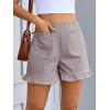 imageCicy Bell Womens Summer Ruffle Shorts High Waisted Straight Leg Cotton Short Pants Casual Dressy Comfy Pull On Shorts BottomGrey