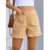 imageCicy Bell Womens Summer Ruffle Shorts High Waisted Straight Leg Cotton Short Pants Casual Dressy Comfy Pull On Shorts BottomKhaki