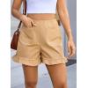 imageCicy Bell Womens Summer Ruffle Shorts High Waisted Straight Leg Cotton Short Pants Casual Dressy Comfy Pull On Shorts BottomKhaki