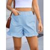 imageCicy Bell Womens Summer Ruffle Shorts High Waisted Straight Leg Cotton Short Pants Casual Dressy Comfy Pull On Shorts BottomSky Blue