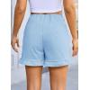 imageCicy Bell Womens Summer Ruffle Shorts High Waisted Straight Leg Cotton Short Pants Casual Dressy Comfy Pull On Shorts BottomSky Blue