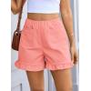 imageCicy Bell Womens Summer Ruffle Shorts High Waisted Straight Leg Cotton Short Pants Casual Dressy Comfy Pull On Shorts BottomWatermelon Red