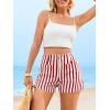 imageCicy Bell Womens Summer Striped Jean Shorts Casual High Waisted Wide Leg Denim Shorts Beach Vacation JortsRed