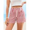 imageCicy Bell Womens Summer Striped Jean Shorts Casual High Waisted Wide Leg Denim Shorts Beach Vacation JortsRed
