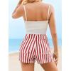 imageCicy Bell Womens Summer Striped Jean Shorts Casual High Waisted Wide Leg Denim Shorts Beach Vacation JortsRed