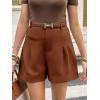 imageCicy Bell Womens Wide Leg Dressy Shorts Casual Summer High Waisted Tailored Work Suits ShortsCoffee