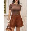 imageCicy Bell Womens Wide Leg Dressy Shorts Casual Summer High Waisted Tailored Work Suits ShortsCoffee