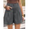 imageCicy Bell Womens Wide Leg Dressy Shorts Casual Summer High Waisted Tailored Work Suits ShortsGrey