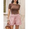imageCicy Bell Womens Wide Leg Dressy Shorts Casual Summer High Waisted Tailored Work Suits ShortsPink