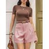 imageCicy Bell Womens Wide Leg Dressy Shorts Casual Summer High Waisted Tailored Work Suits ShortsPink