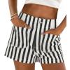 imageCicy Bell Womens Summer Striped Jean Shorts Casual High Waisted Wide Leg Denim Shorts Beach Vacation JortsBlack