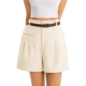 imageCicy Bell Womens Wide Leg Dressy Shorts Casual Summer High Waisted Tailored Work Suits ShortsBeige