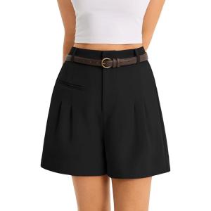 imageCicy Bell Womens Wide Leg Dressy Shorts Casual Summer High Waisted Tailored Work Suits ShortsBlack