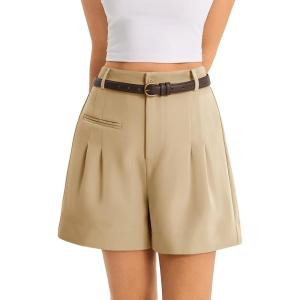 imageCicy Bell Womens Wide Leg Dressy Shorts Casual Summer High Waisted Tailored Work Suits ShortsKhaki