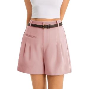 imageCicy Bell Womens Wide Leg Dressy Shorts Casual Summer High Waisted Tailored Work Suits ShortsPink
