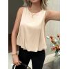 imageCicy Bell Womens Bubble Hem Silk Satin Cropped Tank Tops Summer Dressy Casual Sleeveless Shirts Crewneck Loose Fit BlousesBeige