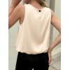 imageCicy Bell Womens Bubble Hem Silk Satin Cropped Tank Tops Summer Dressy Casual Sleeveless Shirts Crewneck Loose Fit BlousesBeige