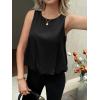 imageCicy Bell Womens Bubble Hem Silk Satin Cropped Tank Tops Summer Dressy Casual Sleeveless Shirts Crewneck Loose Fit BlousesBlack