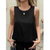 imageCicy Bell Womens Bubble Hem Silk Satin Cropped Tank Tops Summer Dressy Casual Sleeveless Shirts Crewneck Loose Fit BlousesBlack