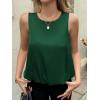 imageCicy Bell Womens Bubble Hem Silk Satin Cropped Tank Tops Summer Dressy Casual Sleeveless Shirts Crewneck Loose Fit BlousesDark Green