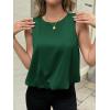 imageCicy Bell Womens Bubble Hem Silk Satin Cropped Tank Tops Summer Dressy Casual Sleeveless Shirts Crewneck Loose Fit BlousesDark Green