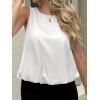 imageCicy Bell Womens Bubble Hem Silk Satin Cropped Tank Tops Summer Dressy Casual Sleeveless Shirts Crewneck Loose Fit BlousesWhite