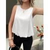 imageCicy Bell Womens Bubble Hem Silk Satin Cropped Tank Tops Summer Dressy Casual Sleeveless Shirts Crewneck Loose Fit BlousesWhite
