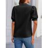 imageCicy Bell Womens Puff Short Sleeve Blouses Summer Casual Dressy Embroidered V Neck Tops Loose Fit Tee ShirtsBlack