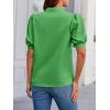 imageCicy Bell Womens Puff Short Sleeve Blouses Summer Casual Dressy Embroidered V Neck Tops Loose Fit Tee ShirtsGreen