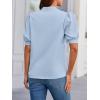 imageCicy Bell Womens Puff Short Sleeve Blouses Summer Casual Dressy Embroidered V Neck Tops Loose Fit Tee ShirtsSky Blue