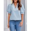 imageCicy Bell Womens Puff Short Sleeve Blouses Summer Casual Dressy Embroidered V Neck Tops Loose Fit Tee ShirtsSky Blue