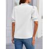 imageCicy Bell Womens Puff Short Sleeve Blouses Summer Casual Dressy Embroidered V Neck Tops Loose Fit Tee ShirtsWhite