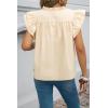 imageCicy Bell Womens Ruffle Cap Sleeve Tank Tops V Neck Dressy Casual Blouses Summer Sleeveless Cotton ShirtsBeige