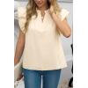 imageCicy Bell Womens Ruffle Cap Sleeve Tank Tops V Neck Dressy Casual Blouses Summer Sleeveless Cotton ShirtsBeige