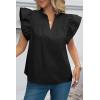 imageCicy Bell Womens Ruffle Cap Sleeve Tank Tops V Neck Dressy Casual Blouses Summer Sleeveless Cotton ShirtsBlack