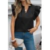 imageCicy Bell Womens Ruffle Cap Sleeve Tank Tops V Neck Dressy Casual Blouses Summer Sleeveless Cotton ShirtsBlack