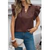 imageCicy Bell Womens Ruffle Cap Sleeve Tank Tops V Neck Dressy Casual Blouses Summer Sleeveless Cotton ShirtsBrown