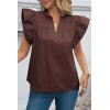 imageCicy Bell Womens Ruffle Cap Sleeve Tank Tops V Neck Dressy Casual Blouses Summer Sleeveless Cotton ShirtsBrown