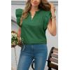 imageCicy Bell Womens Ruffle Cap Sleeve Tank Tops V Neck Dressy Casual Blouses Summer Sleeveless Cotton ShirtsDeep Green