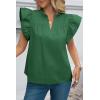 imageCicy Bell Womens Ruffle Cap Sleeve Tank Tops V Neck Dressy Casual Blouses Summer Sleeveless Cotton ShirtsDeep Green