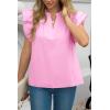 imageCicy Bell Womens Ruffle Cap Sleeve Tank Tops V Neck Dressy Casual Blouses Summer Sleeveless Cotton ShirtsPink