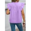 imageCicy Bell Womens Ruffle Cap Sleeve Tank Tops V Neck Dressy Casual Blouses Summer Sleeveless Cotton ShirtsPurple