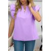 imageCicy Bell Womens Ruffle Cap Sleeve Tank Tops V Neck Dressy Casual Blouses Summer Sleeveless Cotton ShirtsPurple