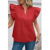 imageCicy Bell Womens Ruffle Cap Sleeve Tank Tops V Neck Dressy Casual Blouses Summer Sleeveless Cotton ShirtsRed