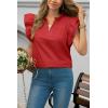 imageCicy Bell Womens Ruffle Cap Sleeve Tank Tops V Neck Dressy Casual Blouses Summer Sleeveless Cotton ShirtsRed